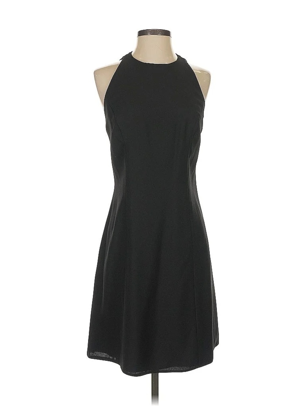 Sleek Black Halter Mini Dress